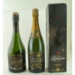 LANSON NV Champagne, 1 bottle CAVA 2000, 1 bottle (2)