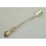 JOHN JAMES WHITING A VICTORIAN SILVER STILTON SCOOP, having decorative handle with engraved stag