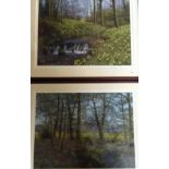 BILL MACKINSON. Two framed, signed, limited edition prints, one meadow scene, one river scene,