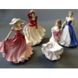 Four Royal Doulton figurines titled 'Ellen', 'Sophie', 'Louisa' and 'Alice'.