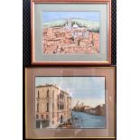 E. LEGARD. Two framed, signed and dated ‘98’ and ‘2001’, watercolour on paper, Italian views: