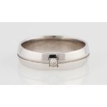 A 9ct white gold gents diamond ring, set with a round brilliant cut diamond, measuring approx. 0.