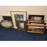 A collection of fifteen various framed pictures, prints, watercolour etc.