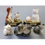 A Beswick cat with ball of wool, 'Playtime', Beswick cat and dog, 'Good Friends', and three other