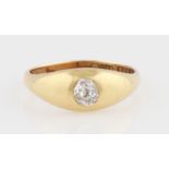 A gents diamond solitaire ring, set with an old cut diamond, measuring 0.30ct/0.40ct, to tapered