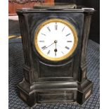 Slate Achille Brocot mantle clock with brass lining and glass top.
