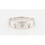 A 9ct white gold diamond set band ring, hallmarked Sheffield, ring size N.