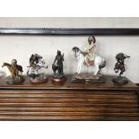 Five Native American figurines, one bronze ‘Spirit of the Thunderbird’ by R.J. Murphy, one from