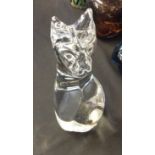A Daume glass study of a cat. Signed Daume France to side.