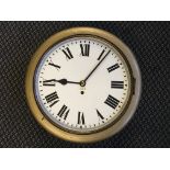 A GPO fusee gold painted wall clock.