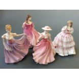 Four Royal Doulton figurines titled 'Lauren', 'Chloe', 'Red red rose', and 'Rachel'.