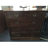 *A mahogany chest of two short over three long drawers.