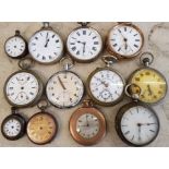 A collection of nine pocket watches and three fob watches, (A/F).