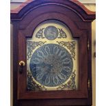 A reproduction Interlock oak cased grandmother clock with brass fittings, height 175cm.