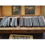 A collection of glass lantern slides.