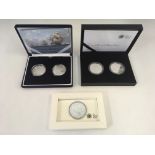 The Royal Mint two 200th Anniversary Nelson Trafalgar 2005 silver proof commemorative 2-Crown