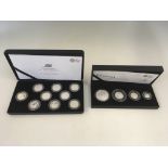 The Royal Mint Britannia 25th Anniversary 2012 silver portrait collection nine-coin set, with 2012
