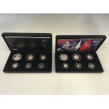 The Royal Mint The Britannia 2015 and 2016 six-coin silver proof sets, twelve coins in total, 2015