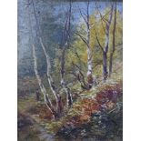 ARTHUR BRANDISH HOLTE (Nineteenth Century). Framed, signed, oil on panel, figure in an autumn