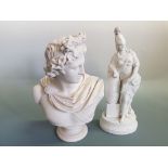 A Brown Westhead Moore & Co. C. Delpech Art Union of London 1861 bust of Apollo, with another