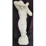 LORENZO DAL TORRIONE. Parian ware ceramic of semi-nude female figure, height 170cm.