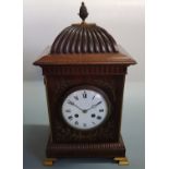 A rosewood cased bracket clock, inlaid front, white enamel dial, name on back Medaille D'Argent