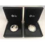 The Royal Mint The Britannia 2015 and 2016 five-ounce silver proof coins, 2015 coin with certificate