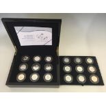 The Royal Mint Diamond Wedding Anniversary silver proof crown collection eighteen coin set, with