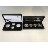 The Royal Mint 2008 and 2009 silver proof piedfort collections including Kew Gardens 50p coin, eight