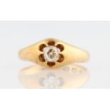 A Victorian 18ct yellow gold diamond solitaire ring, set with an old mine cut diamond measuring