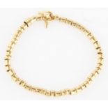 An 18ct yellow gold Links of London bracelet, featuring circular design movable links, with toggle