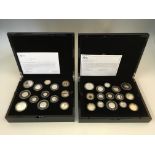 The Royal Mint 2013 and 2017 United Kingdom silver proof coin sets including Sir Isaac Newton 50p