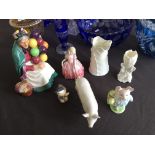 Various decorative items including Royal Doulton The Old Balloon Seller, Rhodes Rose, Royal