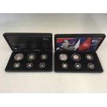 The Royal Mint The Britannia 2014 and 2016 six-coin silver proof sets, twelve coins in total, 2014