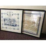 Five framed 1931 FA cup finalists football silks, to include four West Bromwich and one Birmingham