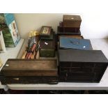 Various small chests, engineers tools in boxes etc