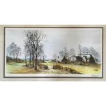 RON FOLLAND. Framed, signed in pencil to margin, print of an oil on canvas original, ‘The Farmland’,