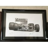 A. STAMMERS, study of Nelson piquet, 1987. Third World Championship, Williams-Honda. Signed by