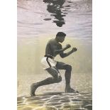 FLIP SCHULKE. Framed, glazed photo realist portrait of Muhammad Ali, 42.5cm x 58cm.