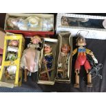 A large collection of toys to include a Pelham puppet, as well as four other puppets