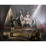 GUDRON SIBBONS. Framed, unglazed, signed oil on canvas, titled verso ‘The Circus’, 63cm x 52.5cm. (