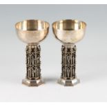 Two silver Hector Miller Aurum chalices, produced for 'the celebration of the eighth century of