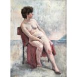 GEROGE WEISSBORT. Framed, unglazed, signed oil on board, study of a female nude, dated ‘94, 42cm x