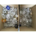Two boxes of various glassware