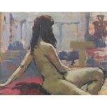 ROY PETTITT. A pair of oils on board, nude studies, 28.5cm x 23.5cm and 27.5cm x 22.5cm.