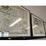 Six reproduction framed and glazed maps
