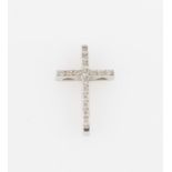 A diamond set cross pendant, set with round brilliant cut diamonds, stamped 750 (rubbed).
