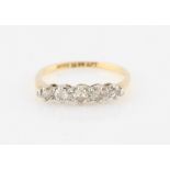 A five stone diamond ring, set with five graduated diamonds, total diamond weight approx. 0.35ct,