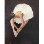 MICHAEL SHARPE. Framed, unglazed, signed oil on board, Ballerina Bow, gallery label verso, 44cm x