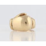 A 9ct yellow gold gents boxing glove ring, hallmarked Birmingham 1997, ring size Y.